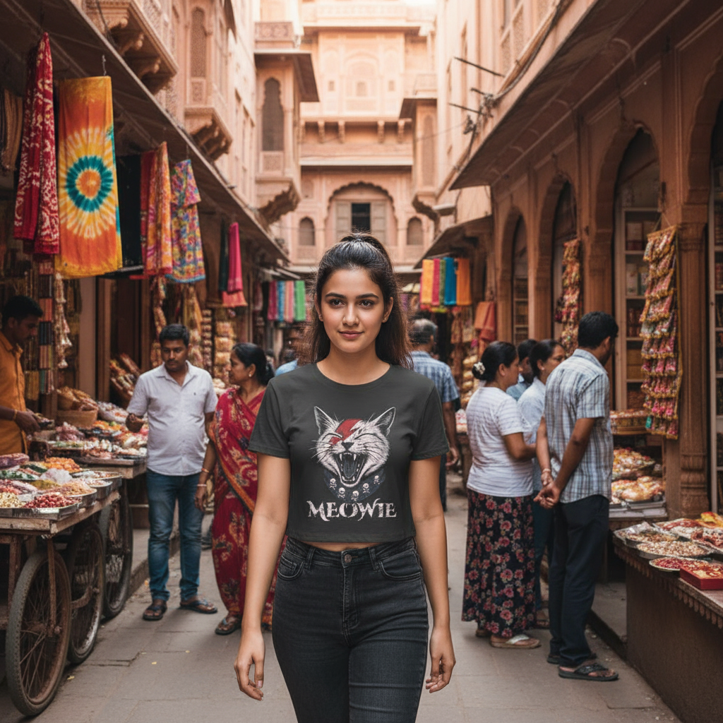 "Meowie" Crop tshirt