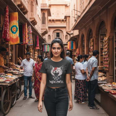 "Meowie" Crop tshirt